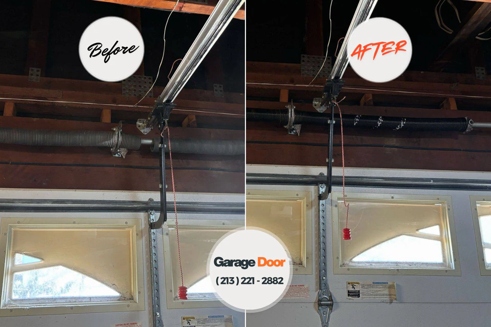 Before and after: garage door repair South Wenatchee, WA